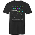 Sorry, Can't Pause This Game - Mens T-Shirt Black Mens T-shirt Games Printed In Australia