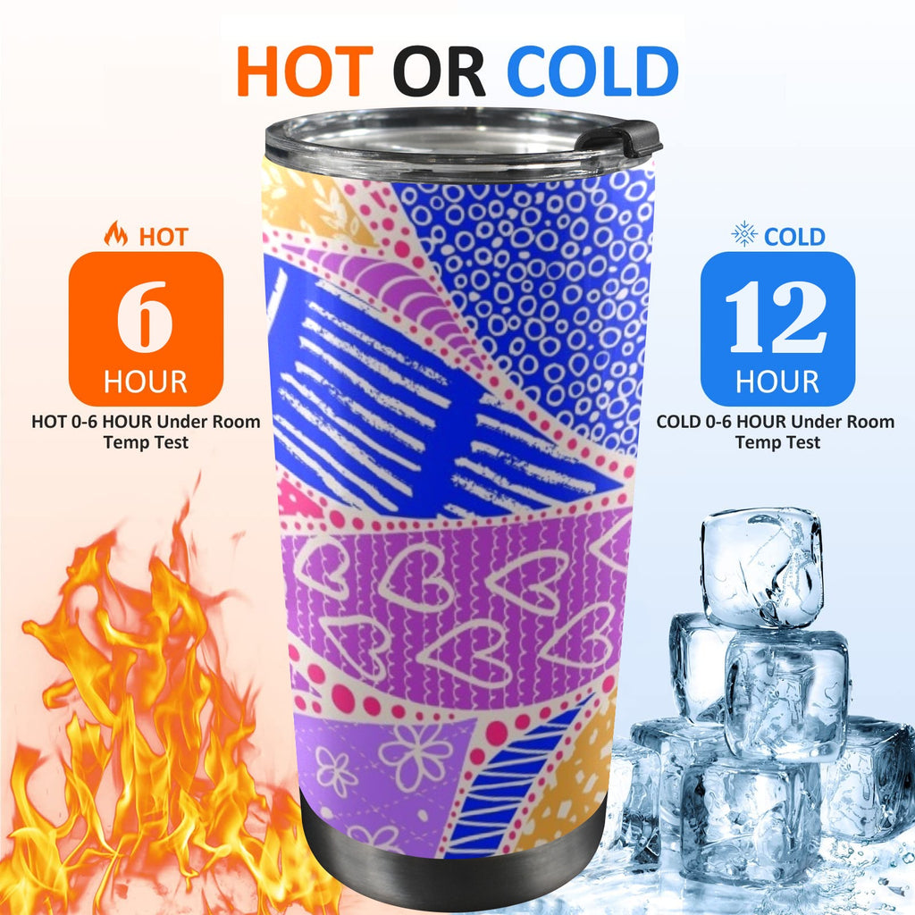 Pink Swirl - 20oz Mobile Tumbler with Lid (Black Lock) 20oz Travel Mug Printed Offshore