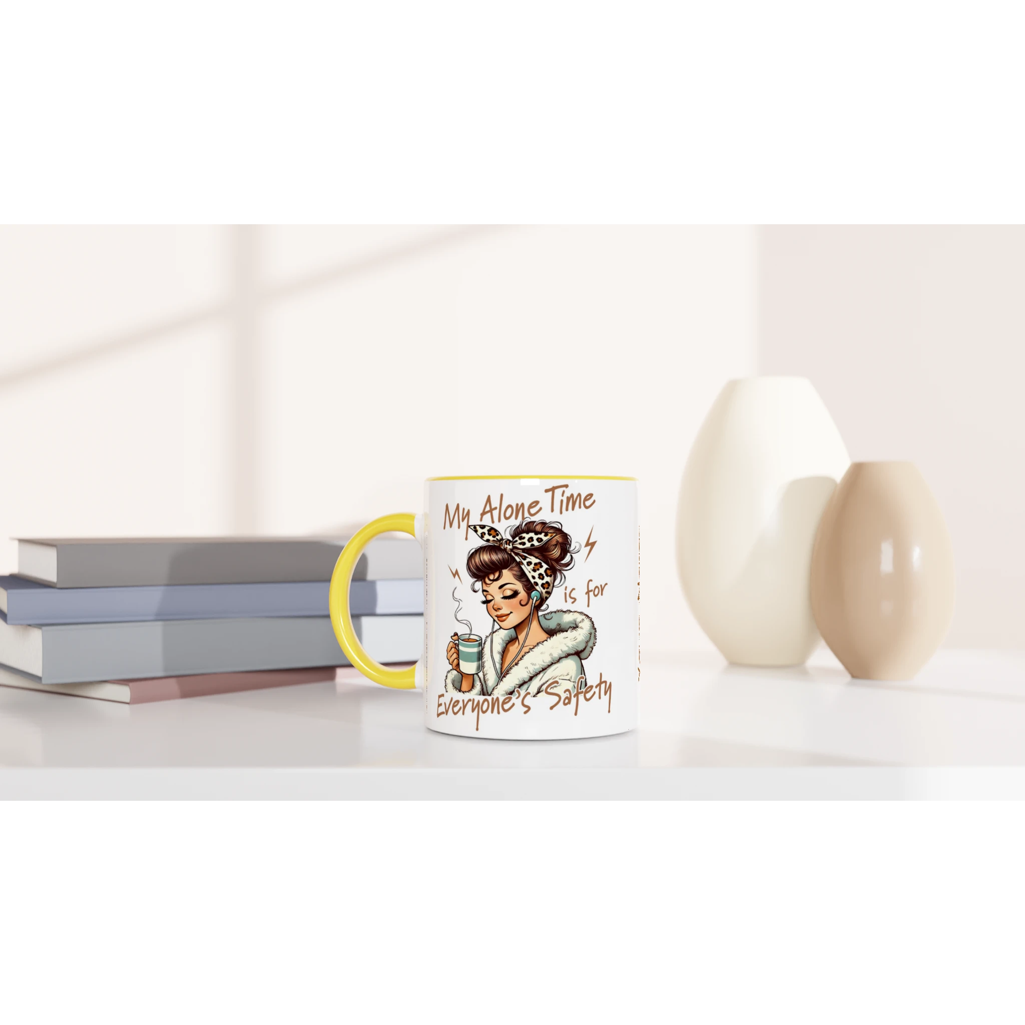 Personalised My Alone Time Is For Everyone's Safety 11oz Ceramic Mug Personalised 11oz Mug Globally Fulfilled