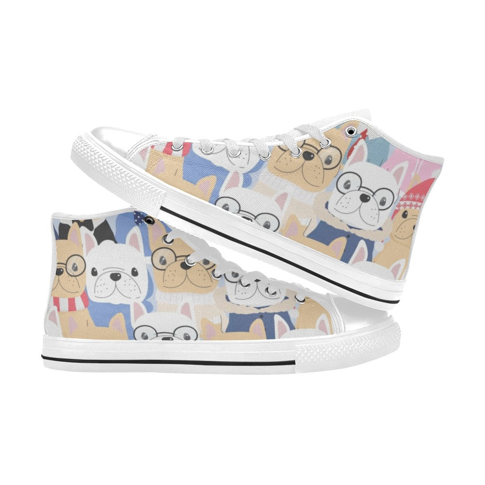 Dog Crowd - Men's High Top Canvas Shoes