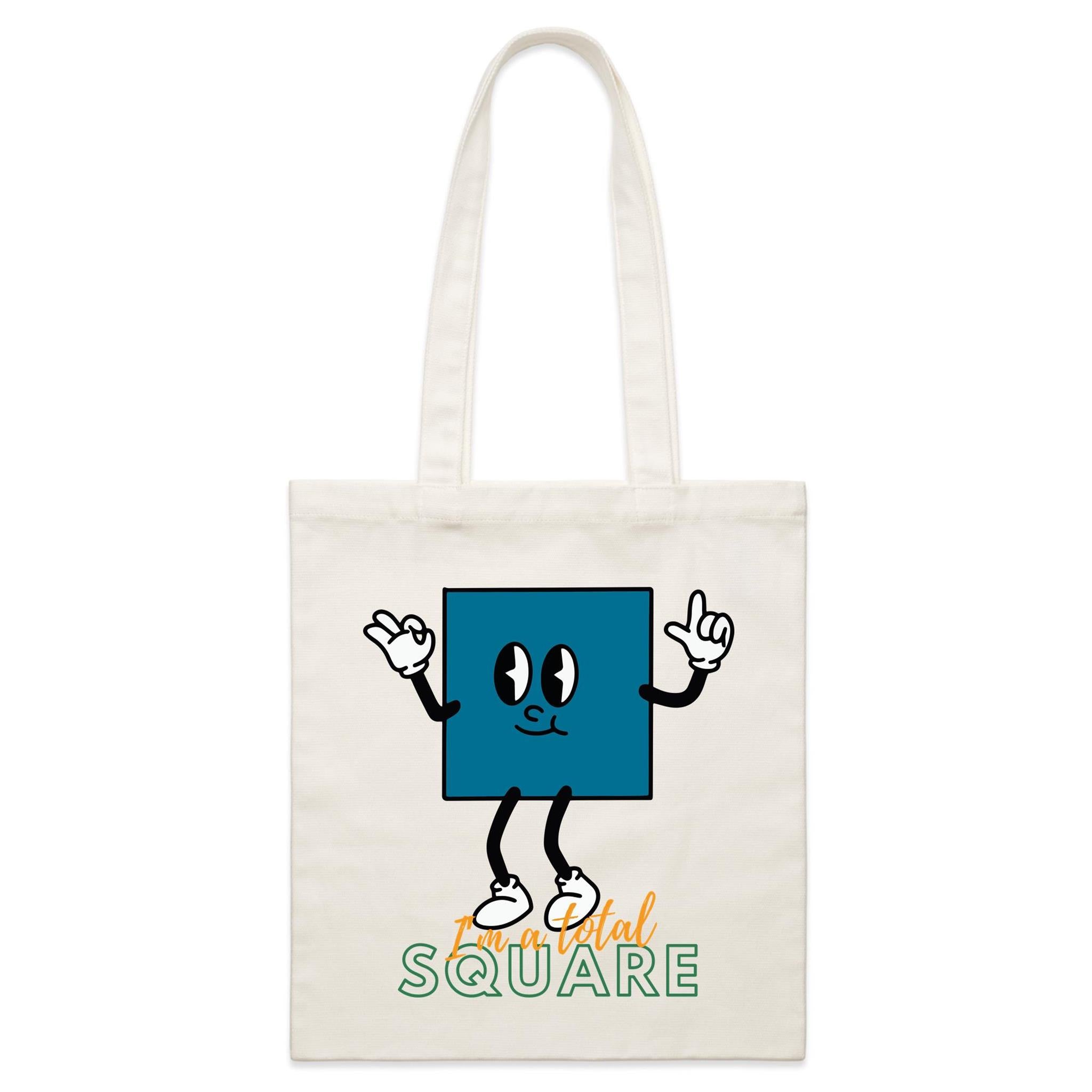 I'm A Total Square - Parcel Canvas Tote Bag Default Title Small Tote Bag Maths Printed In Australia