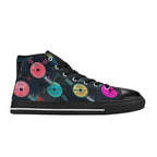 Retro Vinyl Records - Men's High Top Canvas Shoes