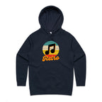 Retro Music - Womens Hoodie Navy Womens Hoodie Music Printed In Australia Retro