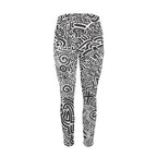 Black And White - Women's High Waist Pockets Yoga Leggings