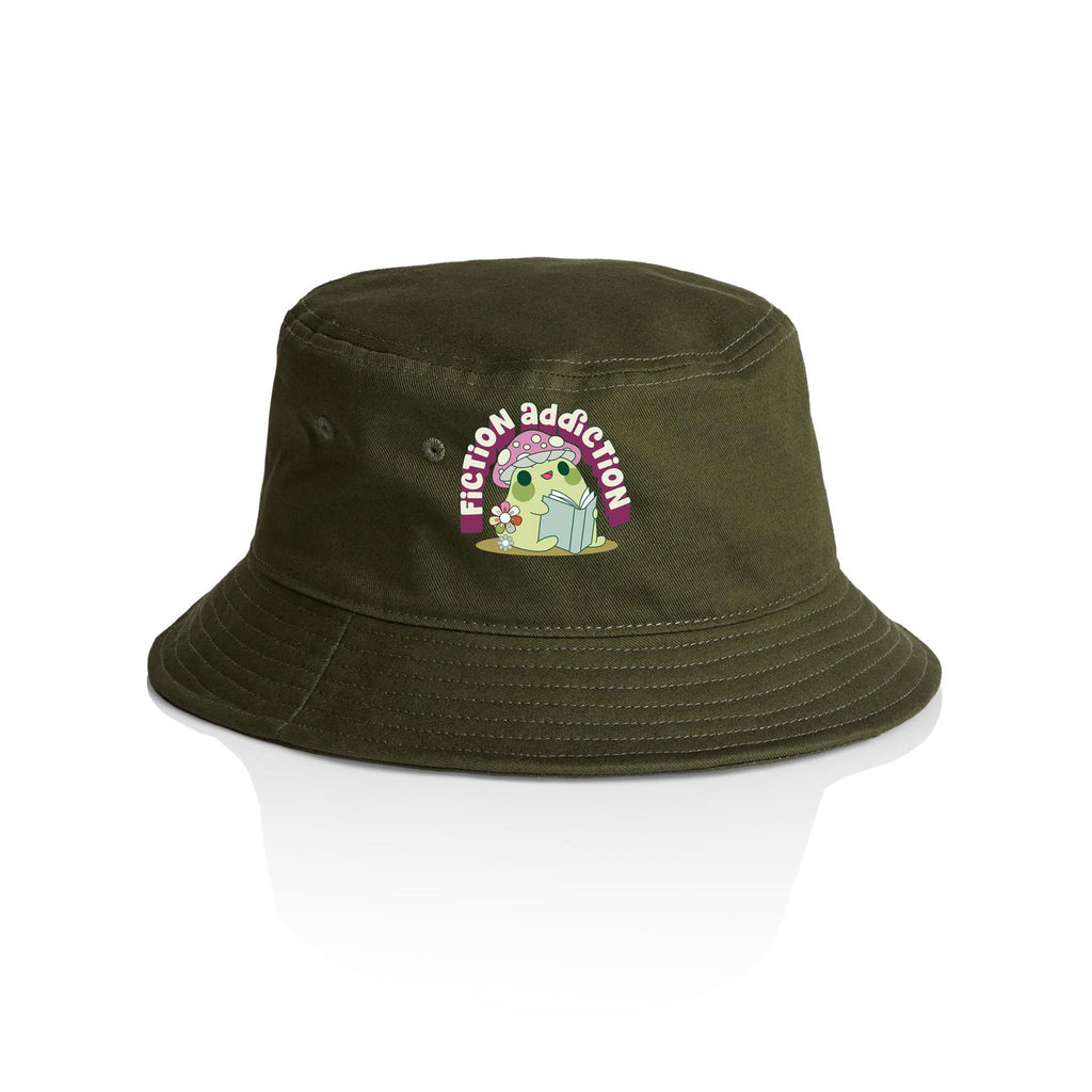 Fiction Addiction - AS Colour Bucket Hat Army One Size As Colour Bucket Hat Printed In Australia Reading