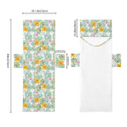 Tropical Flowers And Leaves Beach Chair Towel Cover with Side Pockets