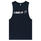 I Did It - Tank Top Tee Navy Drop Arm Tank Top Fitness Printed In Australia