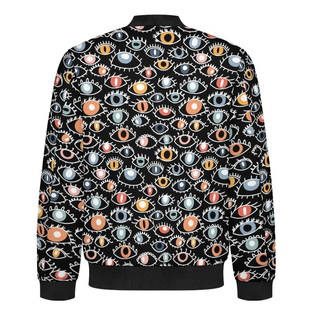 Eyes On Black Men's Casual Zip‑Up Bomber Jacket
