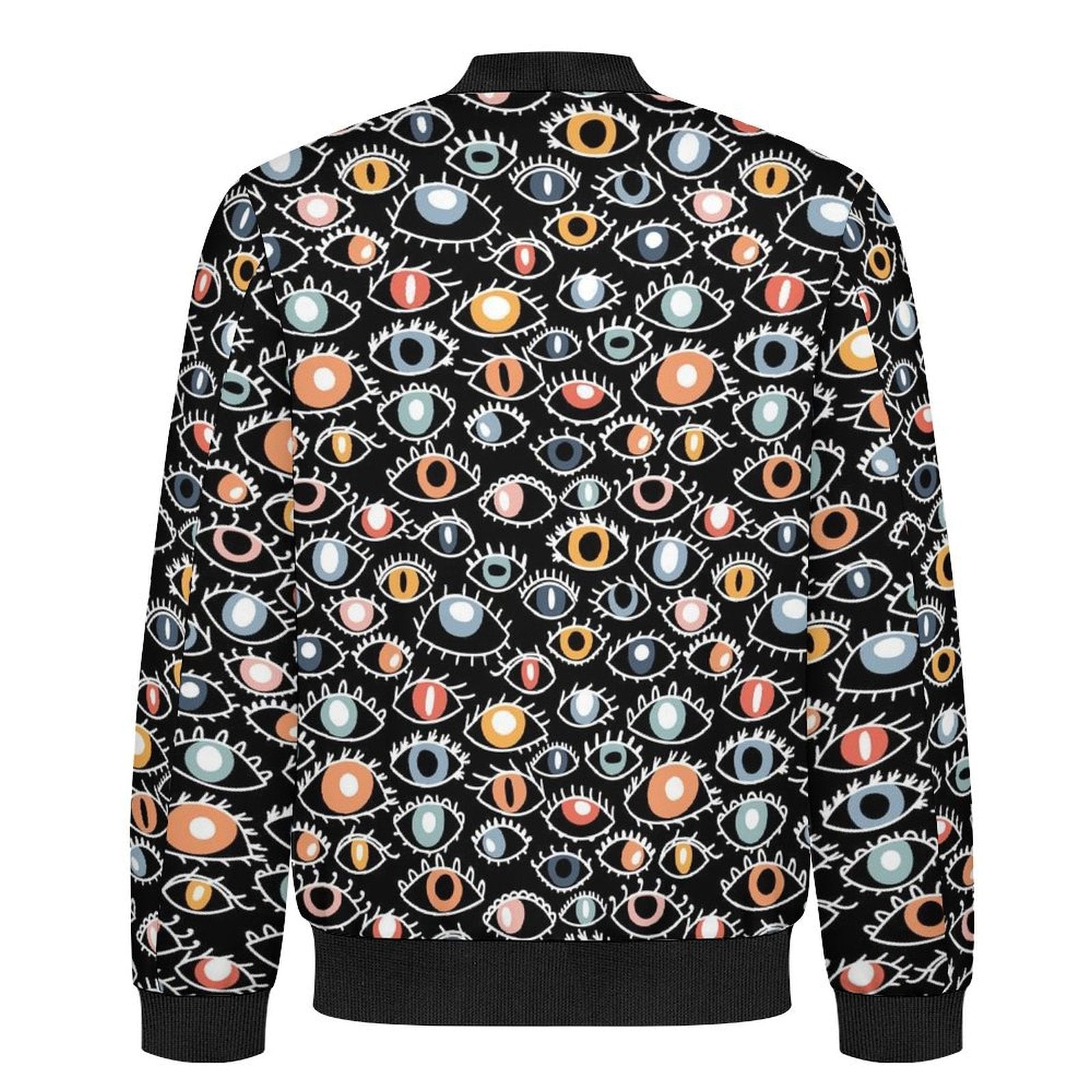 Eyes On Black Men's Casual Zip‑Up Bomber Jacket