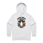 Good Vibes Only, Hippie Mushroom With Sunglasses - Womens Hoodie