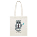 Cranky Cat, Not Before My Coffee Parcel Canvas Tote Bag Default Title Small Tote Bag animal Coffee Printed In Australia