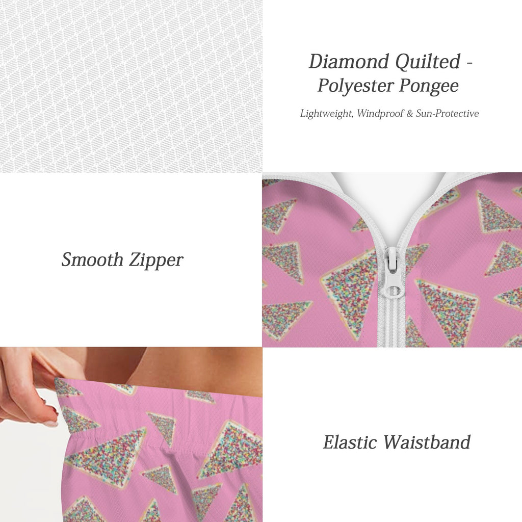 Fairy Bread Pink Women's Windbreaker Short Set Women's Windbreaker Short Set Food Printed Offshore