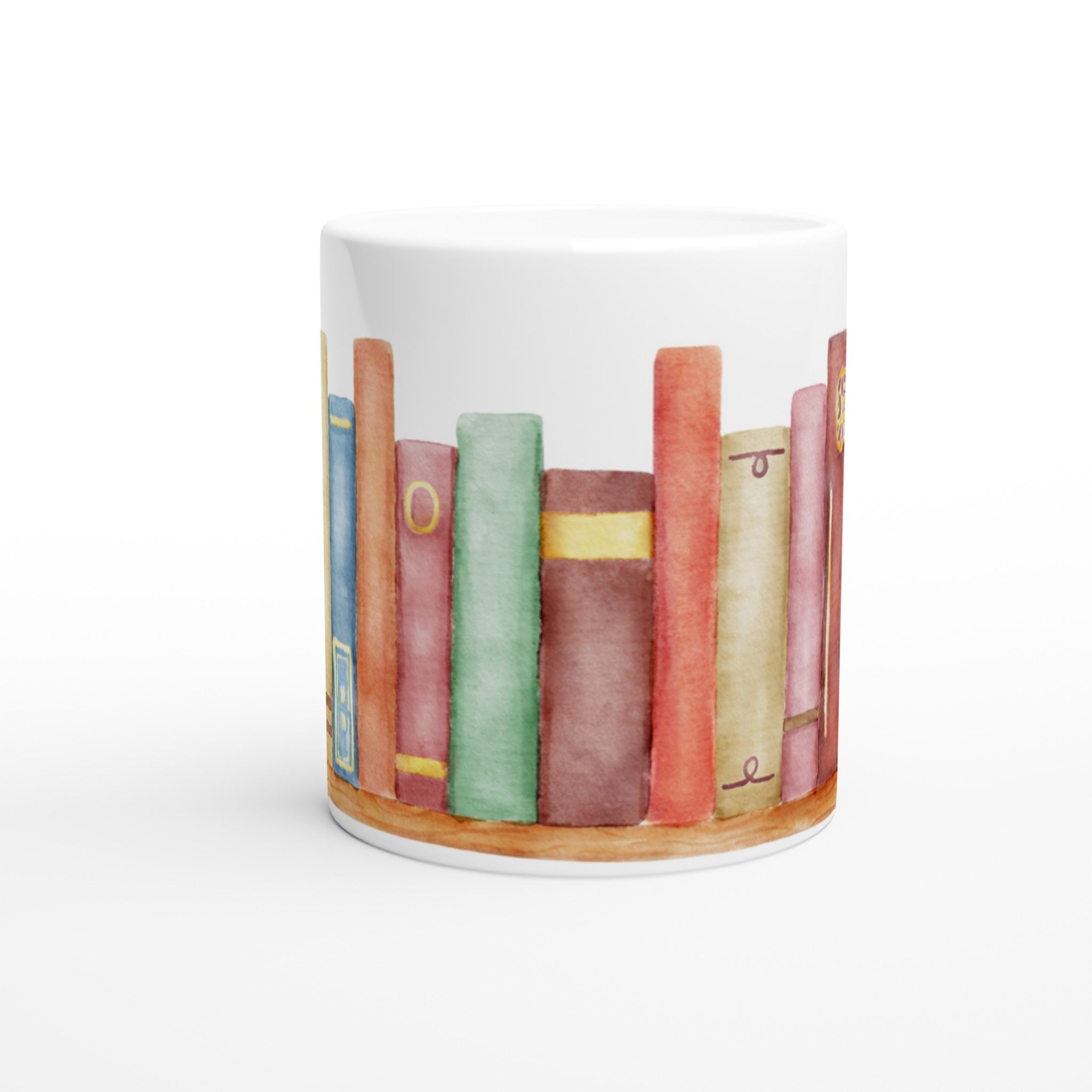 Books - White 11oz Ceramic Mug White 11oz Mug Globally Fulfilled Reading