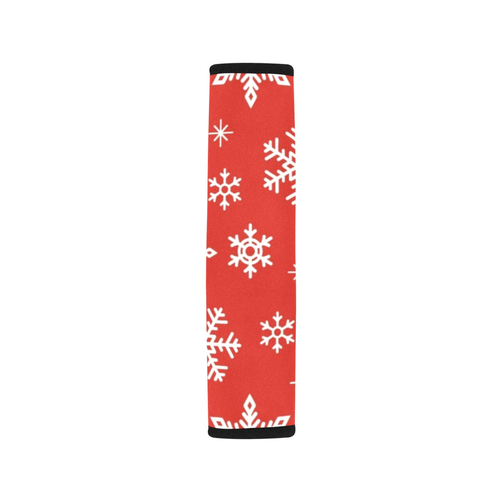 Red Snowflakes, Christmas - Car Seat Belt Cover 7''x10'' (Pack of 2) Car Seat Belt Cover 7x10 (Pack of 2) Printed Offshore