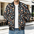 Eyes On Black Men's Casual Zip‑Up Bomber Jacket