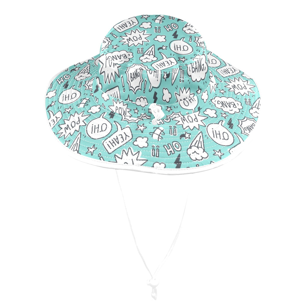 Comic Book Speech Bubbles Wide Brim Bucket Hat Wide Brim Bucket Hat comic Printed Offshore