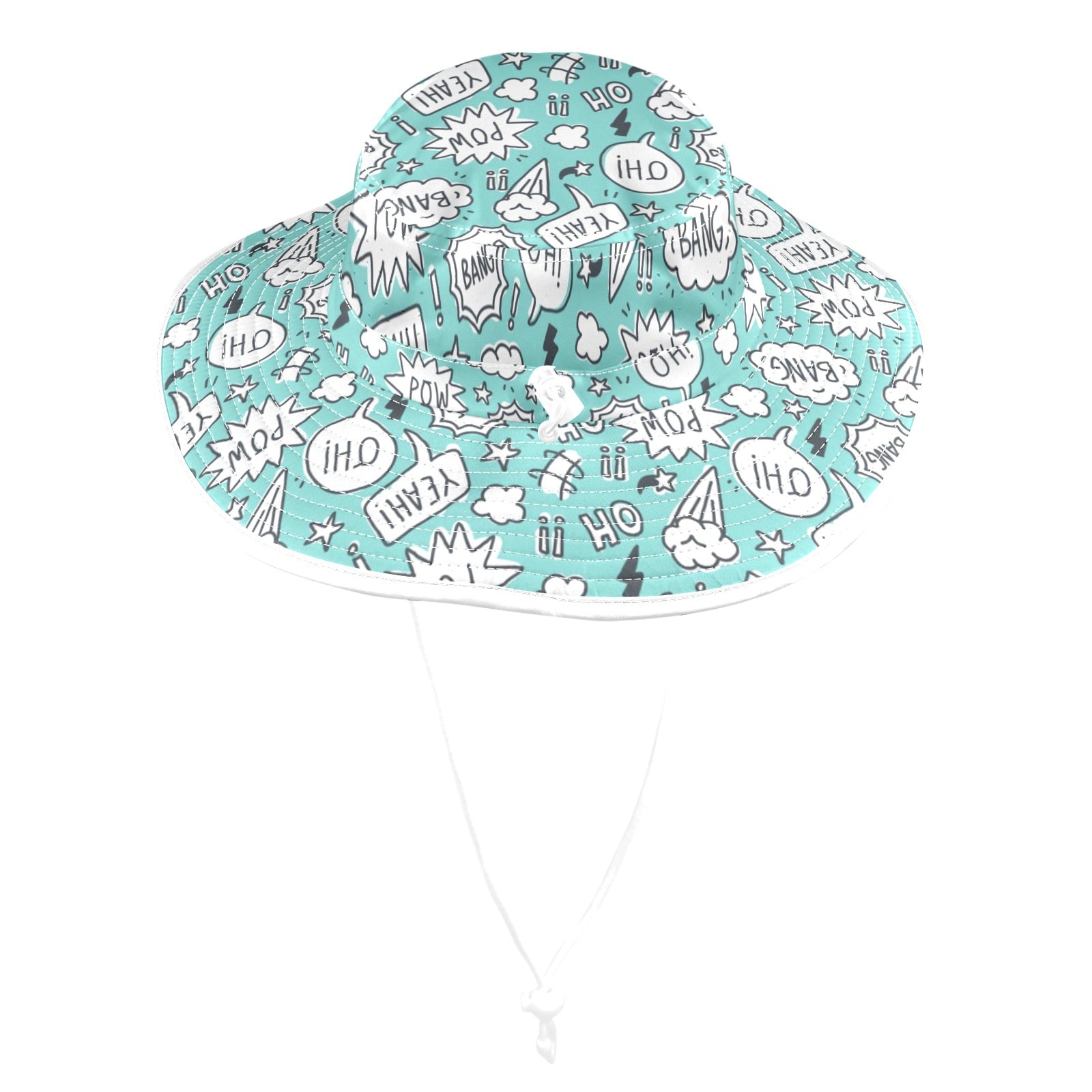 Comic Book Speech Bubbles - Wide Brim Bucket Hat Wide Brim Bucket Hat comic Printed Offshore
