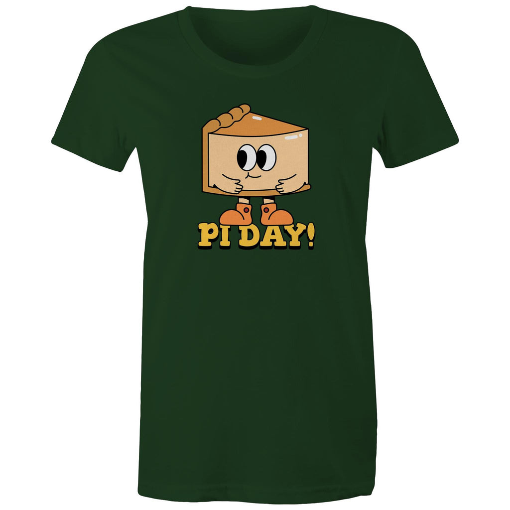 Pi Day - Womens T-shirt Forest Green Womens T-shirt Maths Printed In Australia