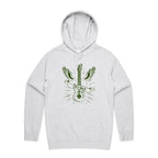 Guitar, Let's Rock - Mens Hoodie White Marle Mens Hoodie Music Printed In Australia