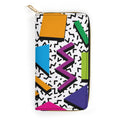 Graphic 80's - PU Leather Wallet white 19.7x10.5cm Zippered Wallet / Purse Printed Offshore
