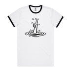 I'm Fine Drowning Thumbs Up AS Colour Staple Ringer Tee