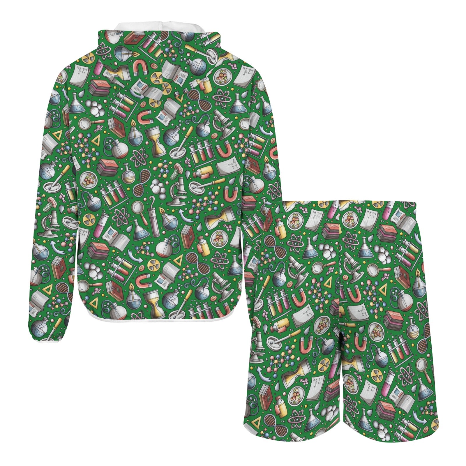 Science Love Men's Lightweight Sun Hoodie & Shorts Set Men's Lightweight Sun Hoodie & Shorts Printed Offshore Science