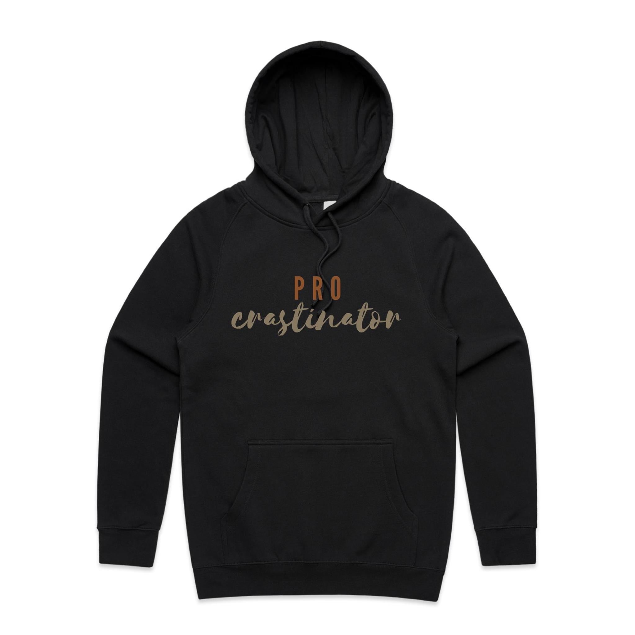 Procrastinator - Mens Hoodie Black Mens Hoodie Printed In Australia