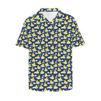 Rubber Ducks On Dark Men's Short Sleeve Hawaiian Shirt