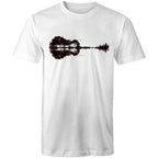 Guitar Reflection - Mens T-Shirt White Mens T-shirt Music Printed In Australia
