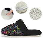Colourful Maths Formulas Men's Fur Trim Thick-Sole Indoor Slippers Men's Fur Trimmed Slippers Maths Printed Offshore