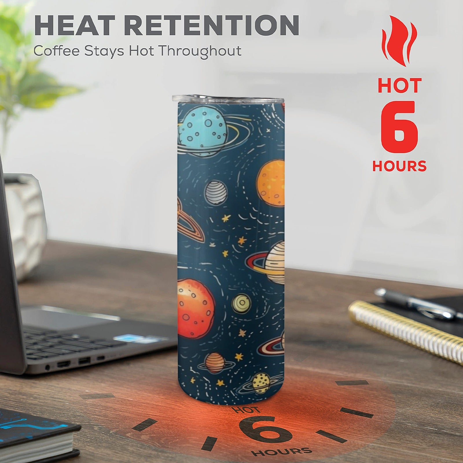 Galaxy - 20oz Tall Skinny Tumbler with Lid and Straw