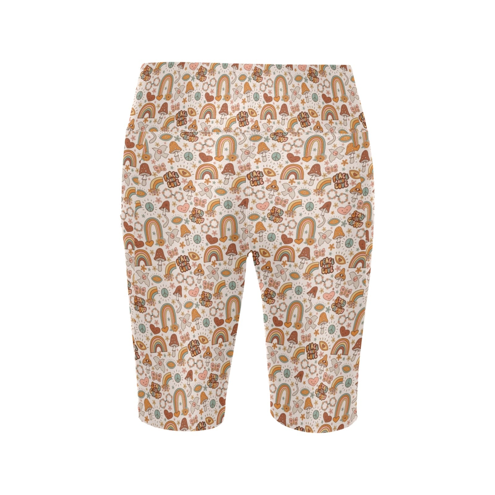 Peace And Love Women's Bike Shorts With Side Pockets