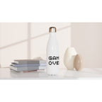 Game Over - White 17oz Stainless Steel Water Bottle White Water Bottle Games Globally Fulfilled