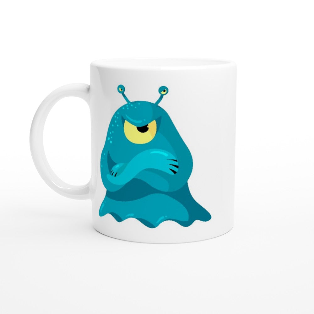 Blue Monster - White 11oz Ceramic Mug White 11oz Mug Globally Fulfilled Sci Fi
