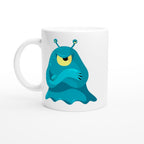 Blue Monster - White 11oz Ceramic Mug White 11oz Mug Globally Fulfilled Sci Fi