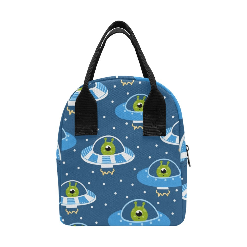 Cute Aliens in UFOs - Zipper Lunch Bag Zipper Lunch Bag Printed Offshore