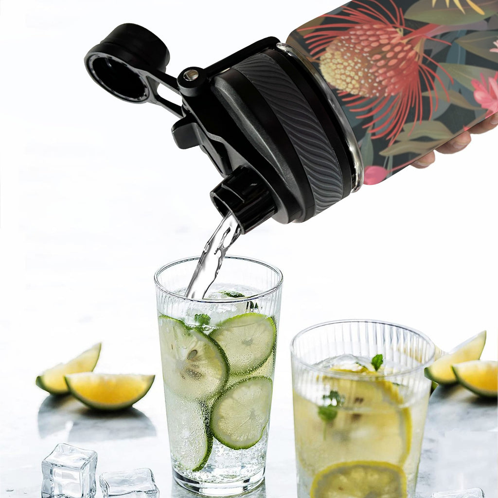 Australian Native Flowers - Insulated Water Bottle with Dual-Use Lid (18oz) Insulated Water Bottle with Dual-Use Lid (18oz) Plants Printed Offshore