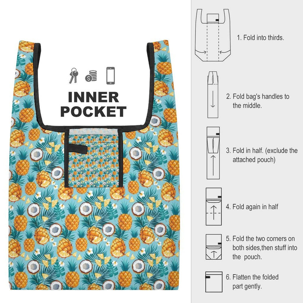 Pineapple Coconut Foldable Shopping Bag
