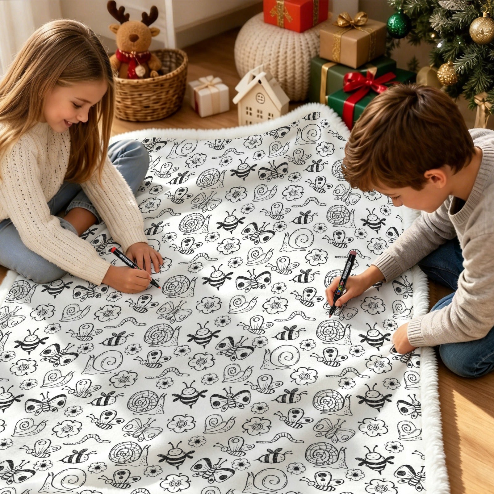 Cute Bugs Colour Your Own Blanket 100×150cm