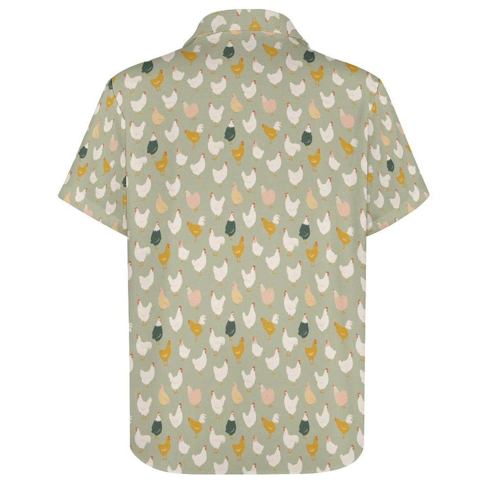 Chicken Life Women's Short-Sleeve Button Up Shirt Women's Short-Sleeve Button Up Shirt animal Birds Printed Offshore