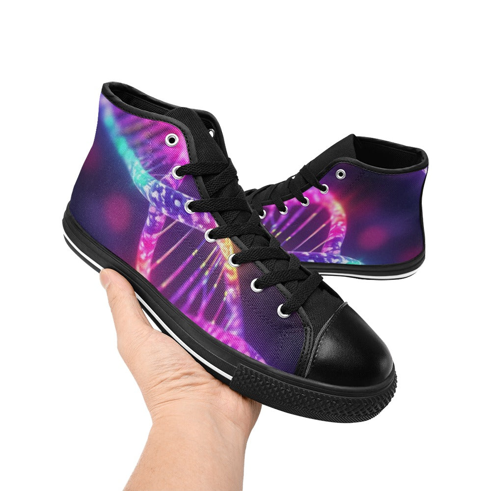 DNA Glow - Kids High Top Canvas Shoes