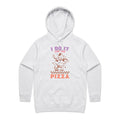 I Do It For The Pizza Women's AS Colour Hoodie White Marle Womens Hoodie Fitness Food Printed In Australia