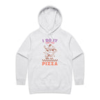 I Do It For The Pizza - Womens Hoodie White Marle Womens Hoodie Fitness Food Printed In Australia