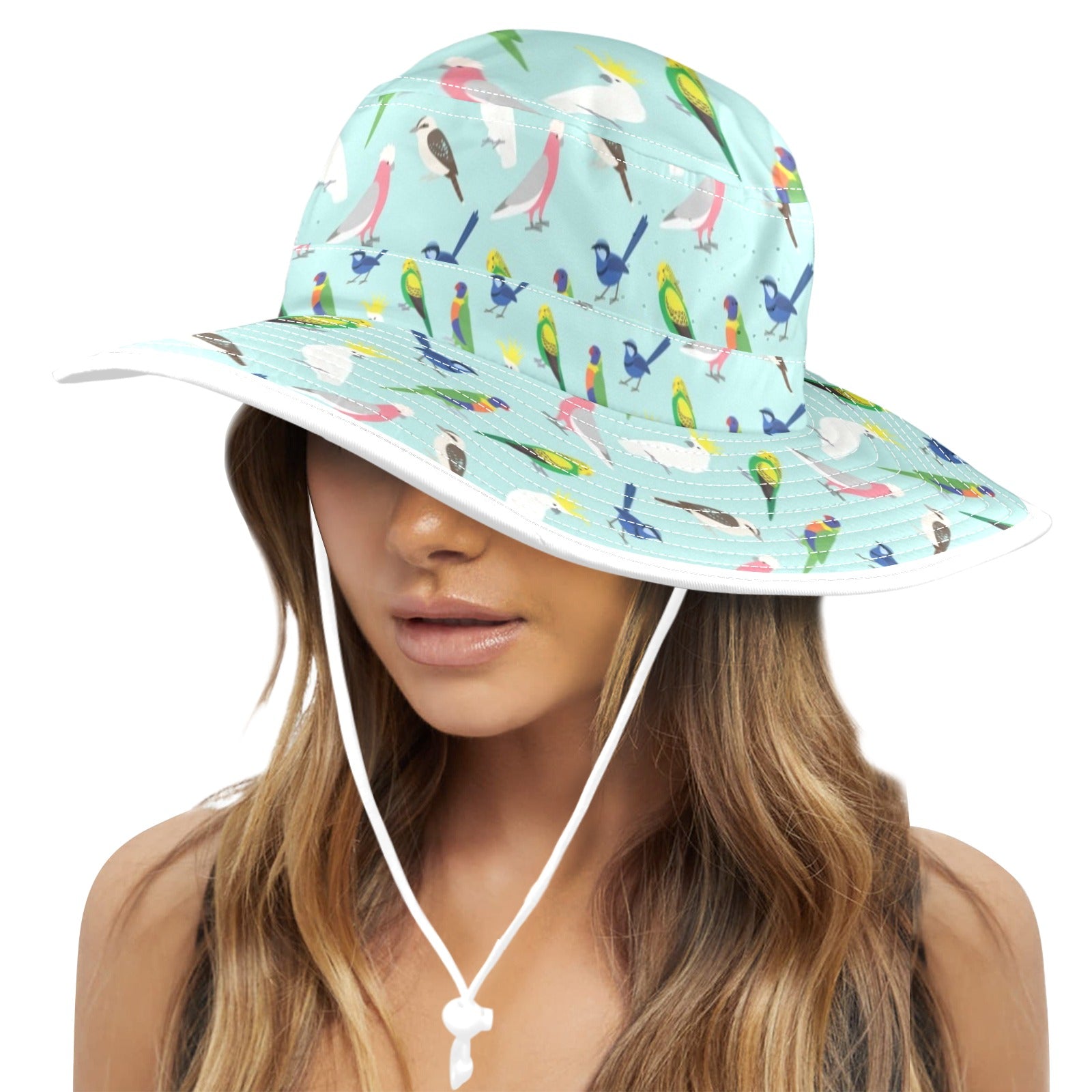 Australian Birds Wide Brim Bucket Hat Wide Brim Bucket Hat Australia Birds Printed Offshore