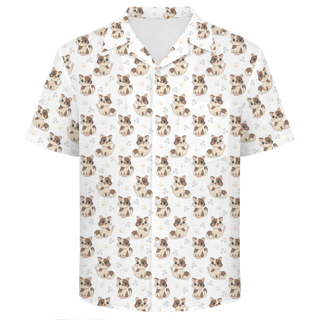 Cheeky Cats Men's Crinkle Hawaiian Shirt