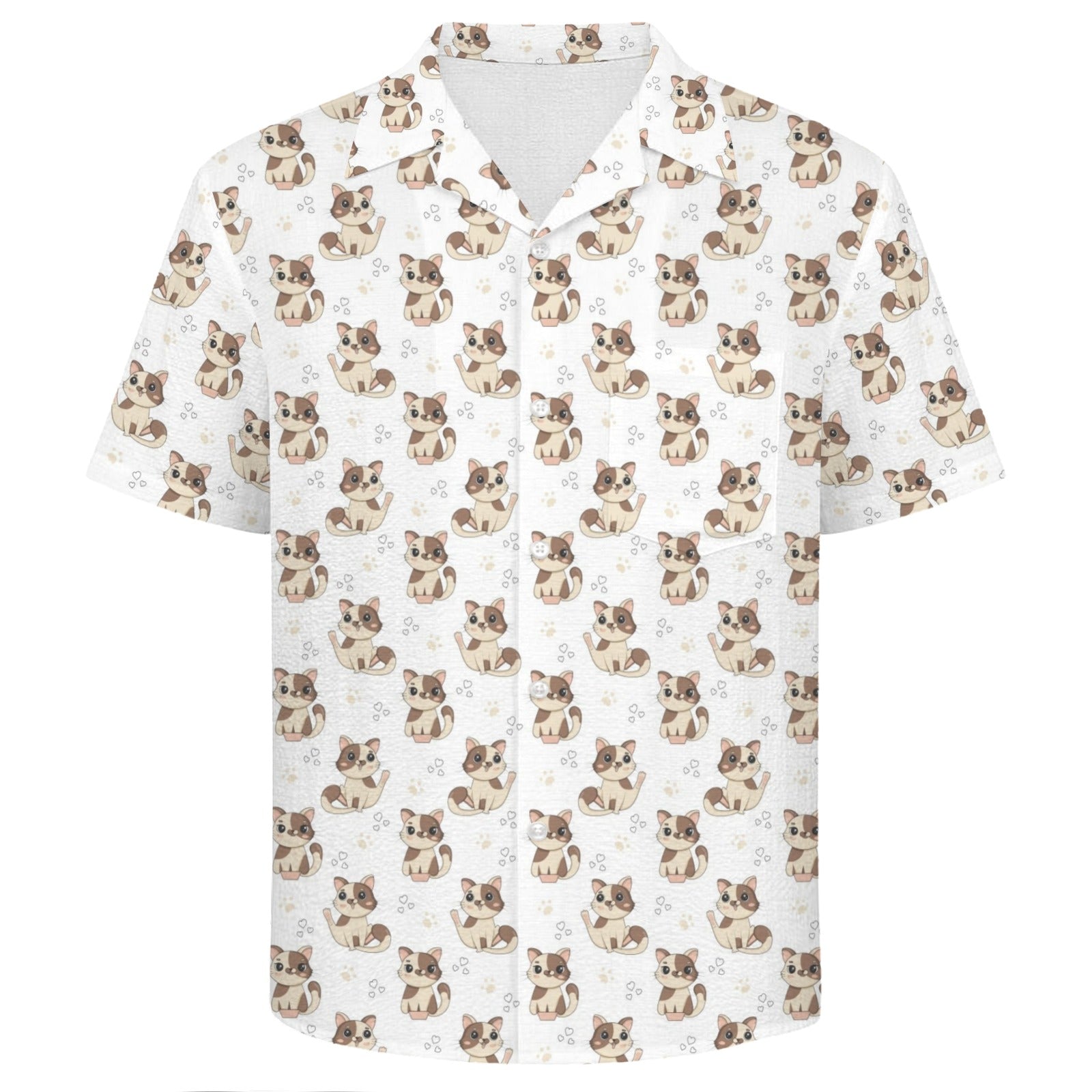 Cheeky Cats Men's Crinkle Hawaiian Shirt