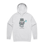 Cranky Cat, Not Before My Coffee - Mens Hoodie White Marle Mens Hoodie animal Coffee Printed In Australia