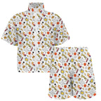 Super Dog Women's Windbreaker Short Set Women's Windbreaker Short Set animal comic Printed Offshore