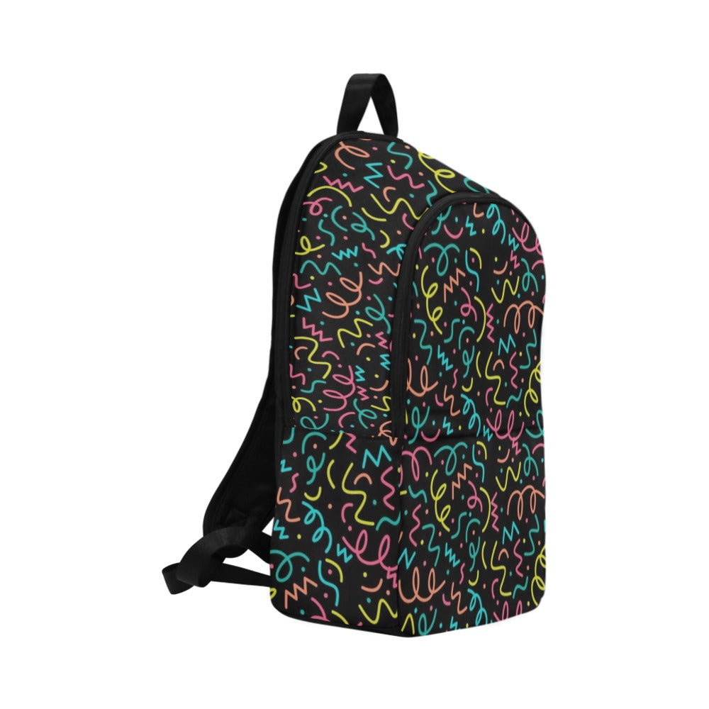 Squiggle Time - Fabric Backpack