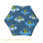 Cute Aliens in UFOs Kids Safe Round Corner Umbrella Kids Safe Round Corner Umbrella Printed Offshore Sci-Fi